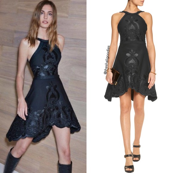 ALEXIS Valeria Dress Black Sleeveless Embroidered A-Line Cocktail - Picture 1 of 9